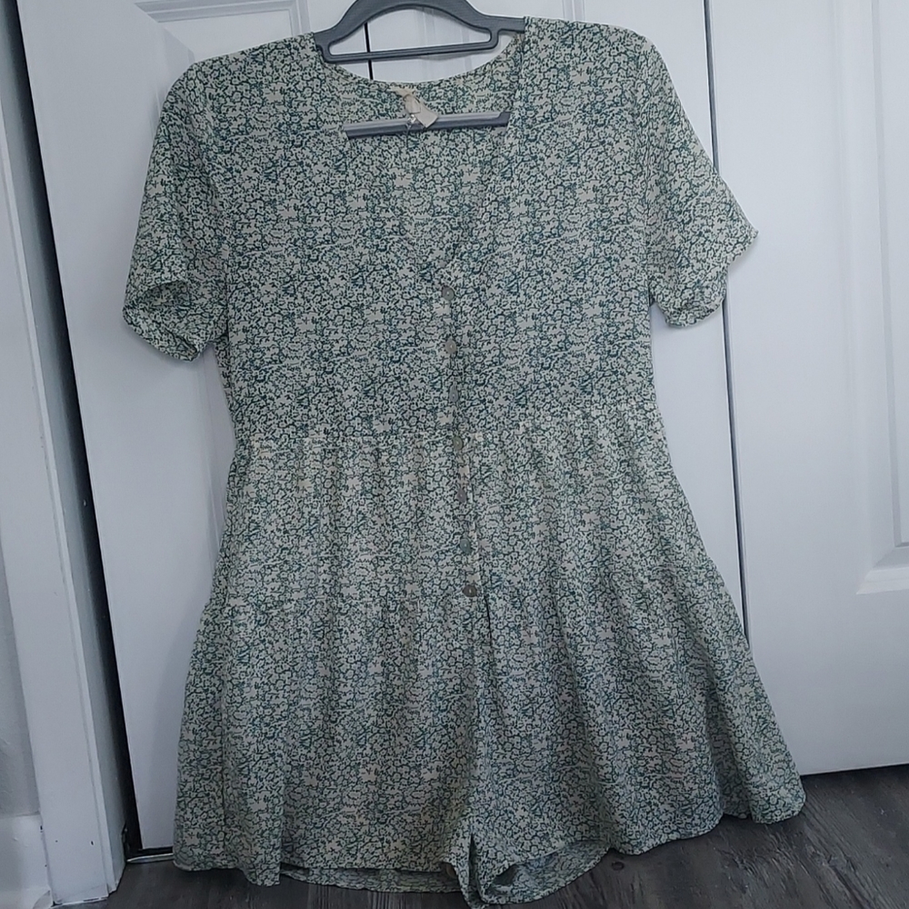 flowy, button up romper